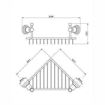Мыльница двойная угловая подвесная Nicolazzi Monte Croce хром 1495CR27