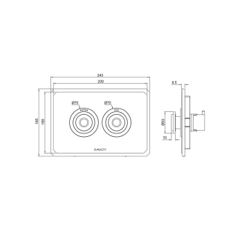 Клавиша смыва Burlington SV152 MBLA черный