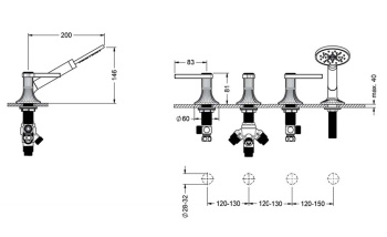 Смеситель для ванны Jorger Cronos 637.40.157.000 chrome