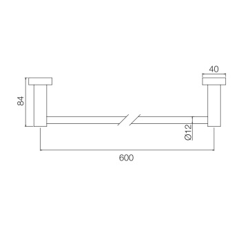 Полотенцедержатель Fima Carlo Frattini Accessori 60, подвесной, чёрный матовый F6000T/60VNS