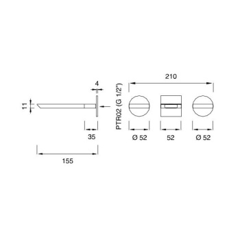 Смеситель для ванны CЕА Design Bar BAR 26 S сталь
