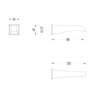 Излив настенный одинарный Devon&Devon Time хром 2TIME211CR