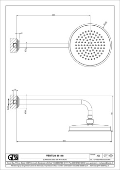 Верхний душ Gessi Venti20 65148.031 Chrome