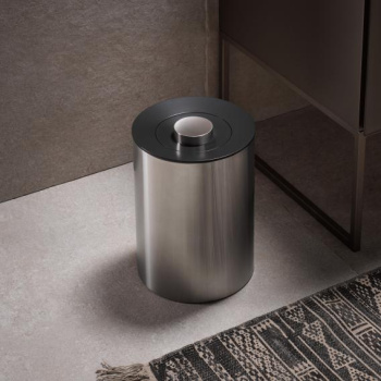 Ведро для мусора Keuco Plan 4989010037 с крышкой, 5 л, хром\черно-серый