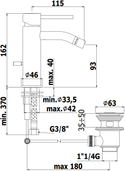 Смеситель для биде Paffoni Light LIG135ST