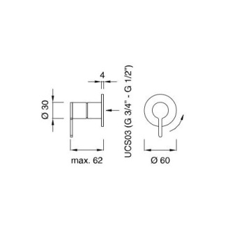 Вентиль запорный CEA Design Innovo INV 91 S для холодной воды сталь