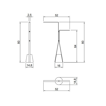 Полотенцедержатель напольный Antonio Lupi Halo 160х520х800, база из мрамора Carrara satinato, Bianco opaco А0002469831