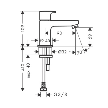 Кран для холодной воды hansgrohe Vernis Blend 70 71583670 без сливного набора, матовый черный