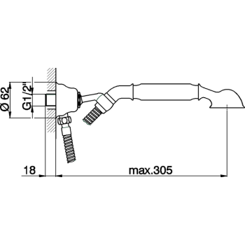Душевой гарнитур Cisal Arcana Toscana ручная лейка,шланг 120 см,вывод с держателем, золото TS00304024 Акция