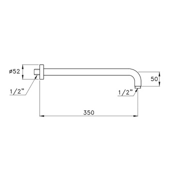 Держатель верхнего душа Stella Wellness 350 настенный, Copper satinato PVD UN 03204 PV11