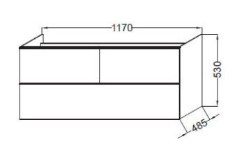 Тумба под раковину 115 см Jacob Delafon Odeon Up EB892RU-E5 бежевый