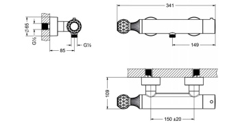 Смесители для душа Jorger Cronos Crystal 637.20.250.000 с термостатом chrome