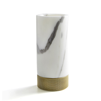 3SC Apuana 2.0 Стакан настольный, цвет: мрамор Bianco Statuario/золото 24к. opaco AP03AGO