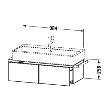 Duravit Vero Air Раковина 100cm,  с переливом, с площадкой, с 1 отв. под смеситель, Цвет белый