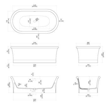 Ванна из искусственного камня Devon&Devon Celine White 176.5x89 CELINEWH