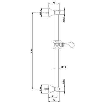 Душевая штанга Nicolazzi Doccia 545мм, бронза C8071BZ