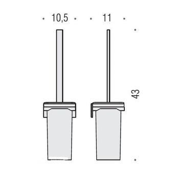 Туалетный ерш Colombo Forever подвесной, хром/матовое стекло B2907.CR-VAN
