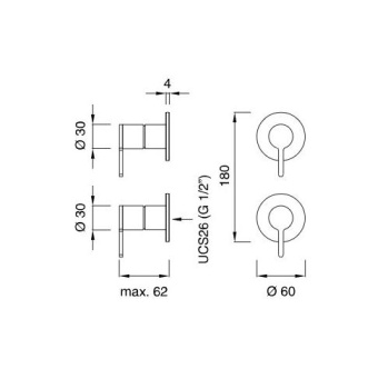 Cмеситель для душа CEA Design Innovo INV 59 L с термостатом сталь