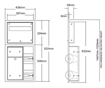 Встраиваемый шкаф с двумя держателями для туалетной бумаги, диспенсером накладок для сидений и баком для мусора Nofer Antivandal 12031.S