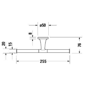 Duravit Starck T Двойной держатель туалетной бумаги настенный цвет черный матовый