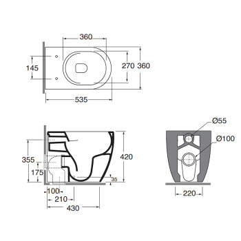 Сиденье быстросъемное для унитаза Azzurra Comoda, carbone, с микролифтом COM 1800 CA/F