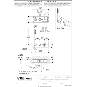 Смеситель для душа Ritmonio Taormina хром PR43GR101CRL