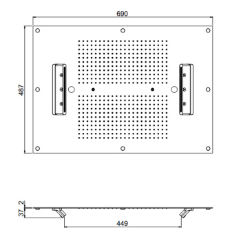 Встраиваемая в потолок душевая система Carimali Mydream 700X500 484 форсунки, 4 потока воды+хромотерапия, хром 23070XN/S-CRX