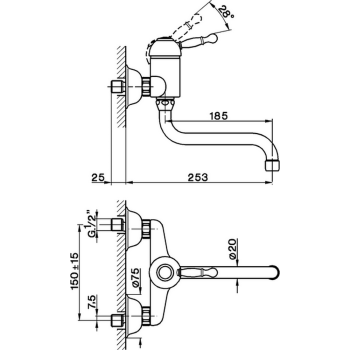 Смеситель для кухни наружный Cisal Arcana Royal хром AY00040021