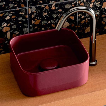 Раковина накладная Cielo Shui Comfort MILAQ CO 25 см красный