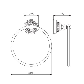 Полотецедержатель-кольцо диаметром Nicolazzi Impero 19.5 см, хром 1485CR36