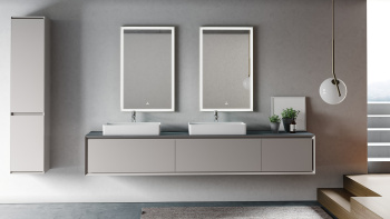 Тумба под раковину Brenta Manhattan 240 см напольная дерево 4 ящика (MH150.240.120.49.W)