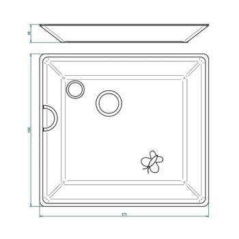 Поднос керамический THG Capucine Mauve Decor Or A7D-A02-4613 белый