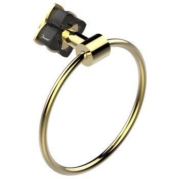 Полотенцедержатель THG Petale De Cristal Noir U6D-F01-504N полированное золото