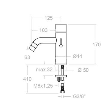Смеситель для раковины Ramonsoler Soltronic сенсорный с блоком питания 8118TB