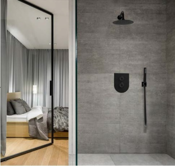 Душевая лейка Ramonsoler прямоугольная 1 режим abs чёрный 4716PRNM