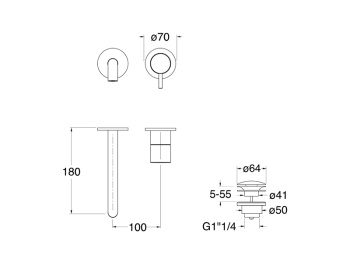 Наружные части смесителя для раковины CRISTINA TRICOLORE VERDE TV25751