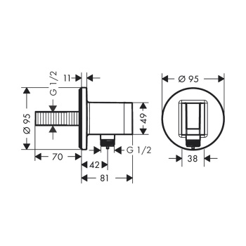 HG FixFit S Шланговое подсоединение с душевым держателем, полир. золото