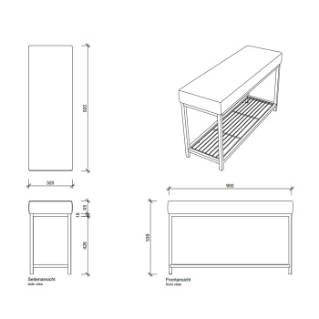 Скамья с полочкой Decor Walther DW 67 90x30x52 хром/черный 503305