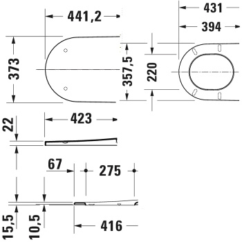 DURAVIT Bento Starck Box  Сиденье для унитаза съемное, с микролифтом, белый глянец/нерж сталь