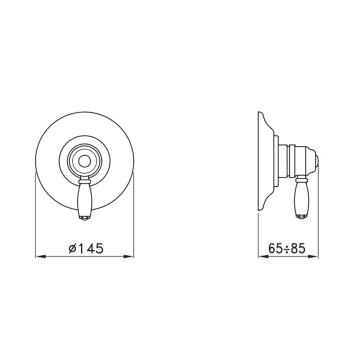 Внешняя часть встраиваемого смесителя душа Stella Eccelsa 3292MC P.V., хром EC 01410 CR00