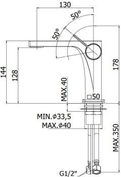 Смеситель для раковины Paffoni Rock RO071ST хром