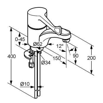 Смеситель для раковины Kludi Medi Care 341120534 хром