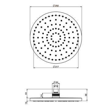 Верхний душ Fima Carlo Frattini Soffioni 25, чёрный матовый F2794/2NS