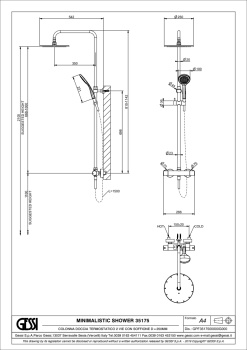 Душевой гарнитур Gessi Minimalistic Shower 35175.246 Gold PVD