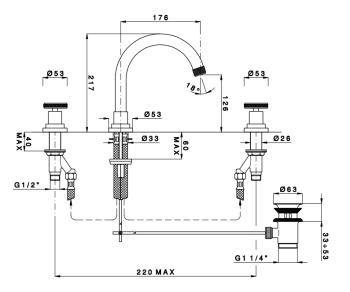 Смеситель для раковины с автоматическим сливом Nicolazzi Arena 3328CR44 хром