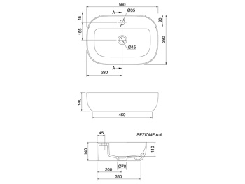 Раковина накладная Scarabeo GLAM 1802
