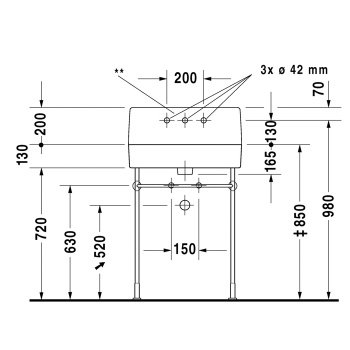 Консоль для ванной комнаты Duravit Vero 0030631000
