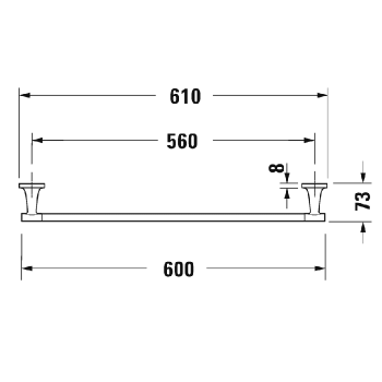 Duravit Starck T Полотенцедержатель  настенный 600мм цвет хром