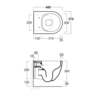 Унитаз подвесной Simas Vignoni VI28 bianco matt белый