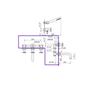 Встраиваемая часть Nicolazzi  для смесителя со стены C2203DX